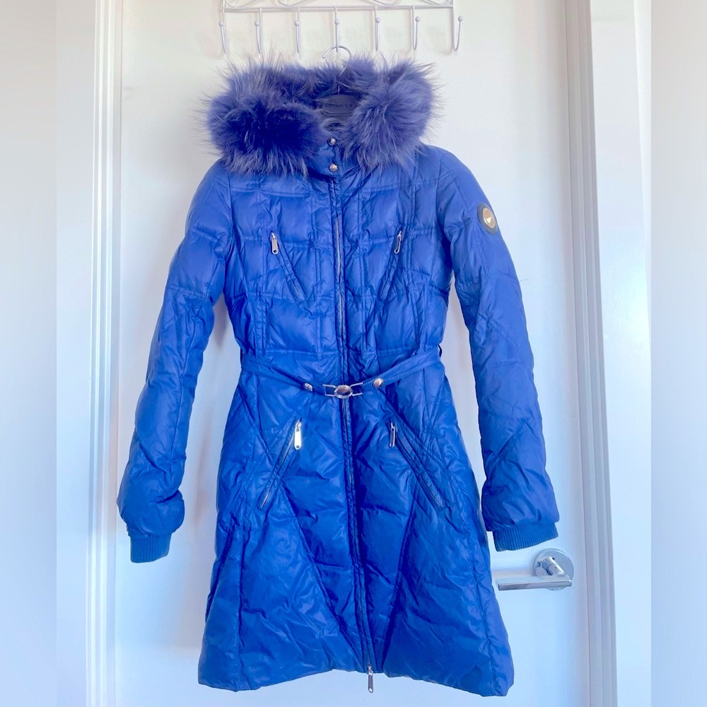 Versace Jeans Puffer with golden logo and belt